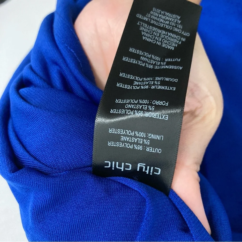 City Chic Blue Draped Dress - Picture 8 of 11